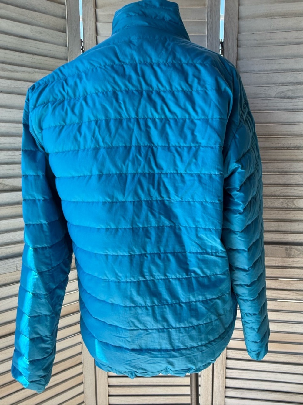 Patagonia Men's Down Sweater Blue Orange Zip Puffer Jacket Medium - Picture 3 of 7